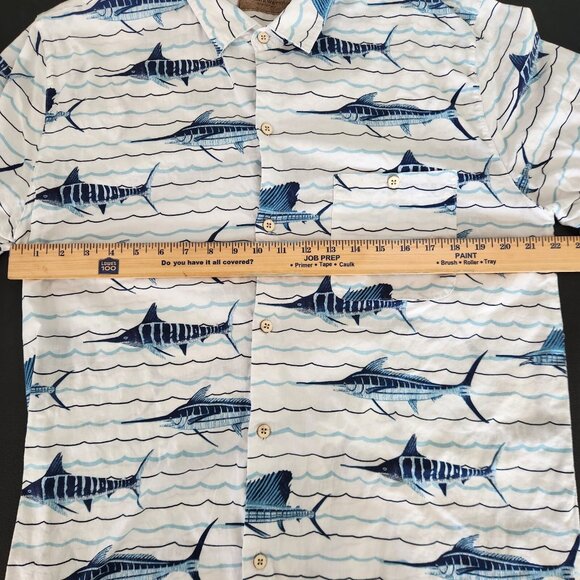 Clearwater Outfitters Shirt Fish Print Swordfish Sailfish Baja Button Up XL EUC - Picture 11 of 12